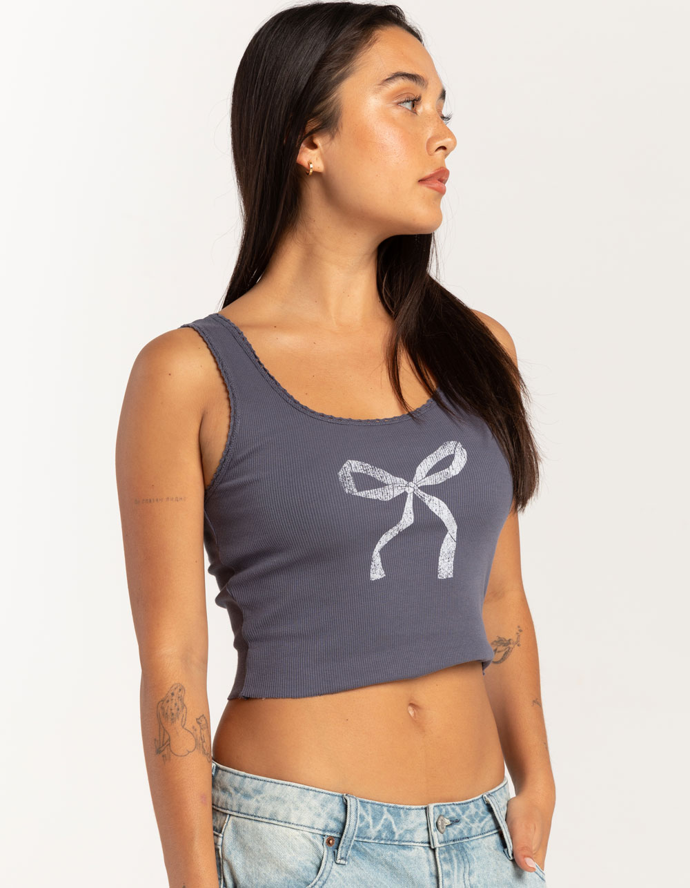 RSQ Womens Bow Tank Top - BLUE
