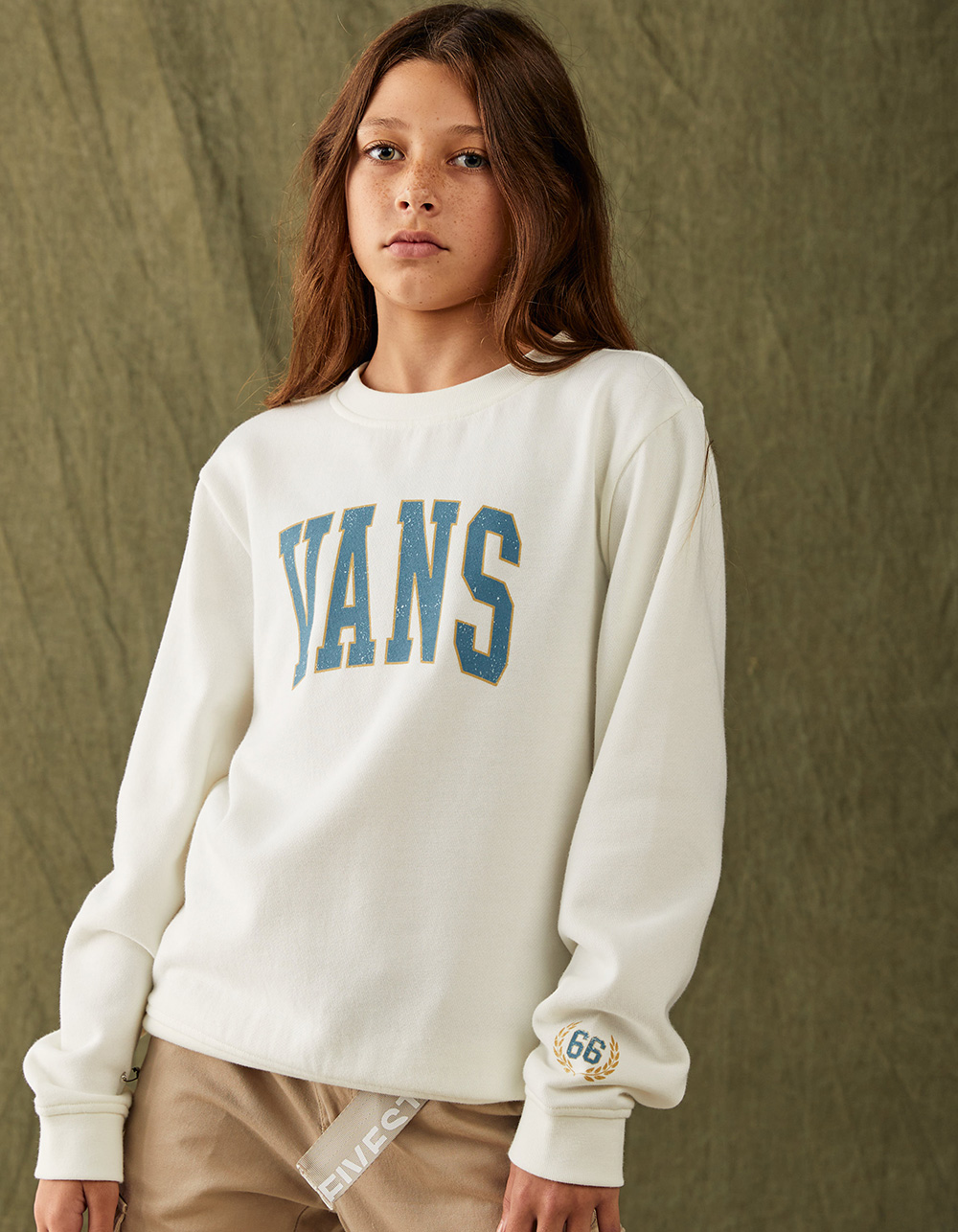 VANS Crest Girls Crewneck Sweatshirt - CREAM