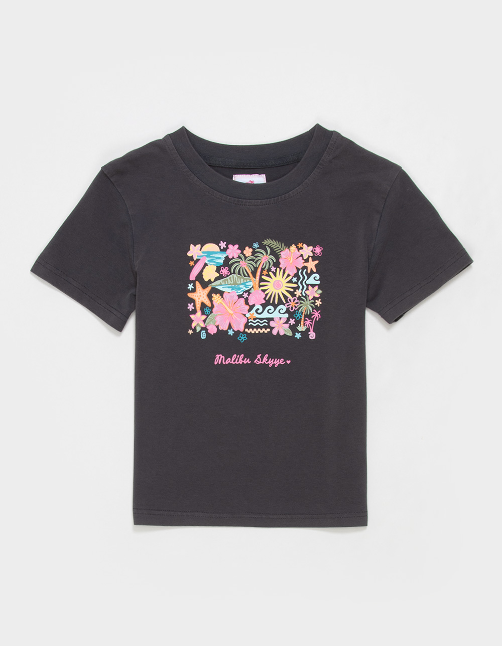 MALIBU SKYYE Beach Icon Girls Tee - WASHED BLACK