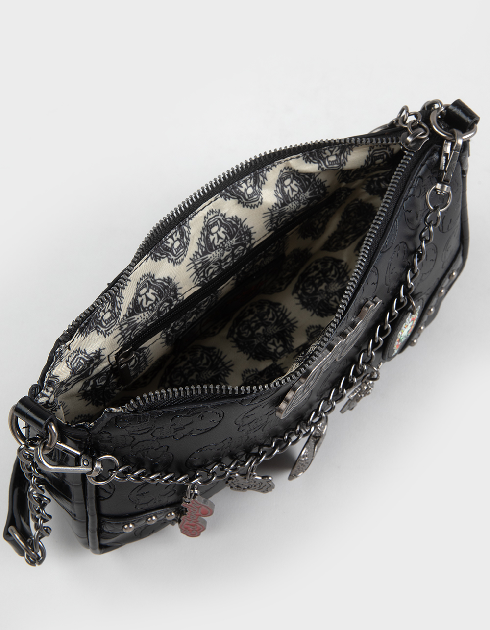 ED HARDY Amy Baguette Bag - BLACK