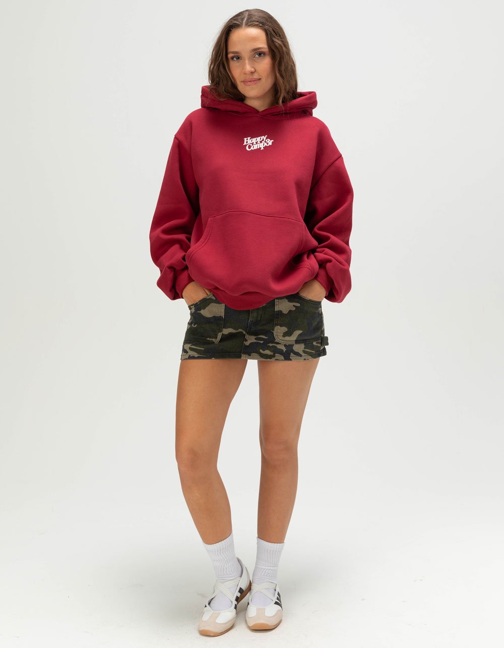 HAPPY CAMP3R Puff Series Womens Hoodie - CHERRY
