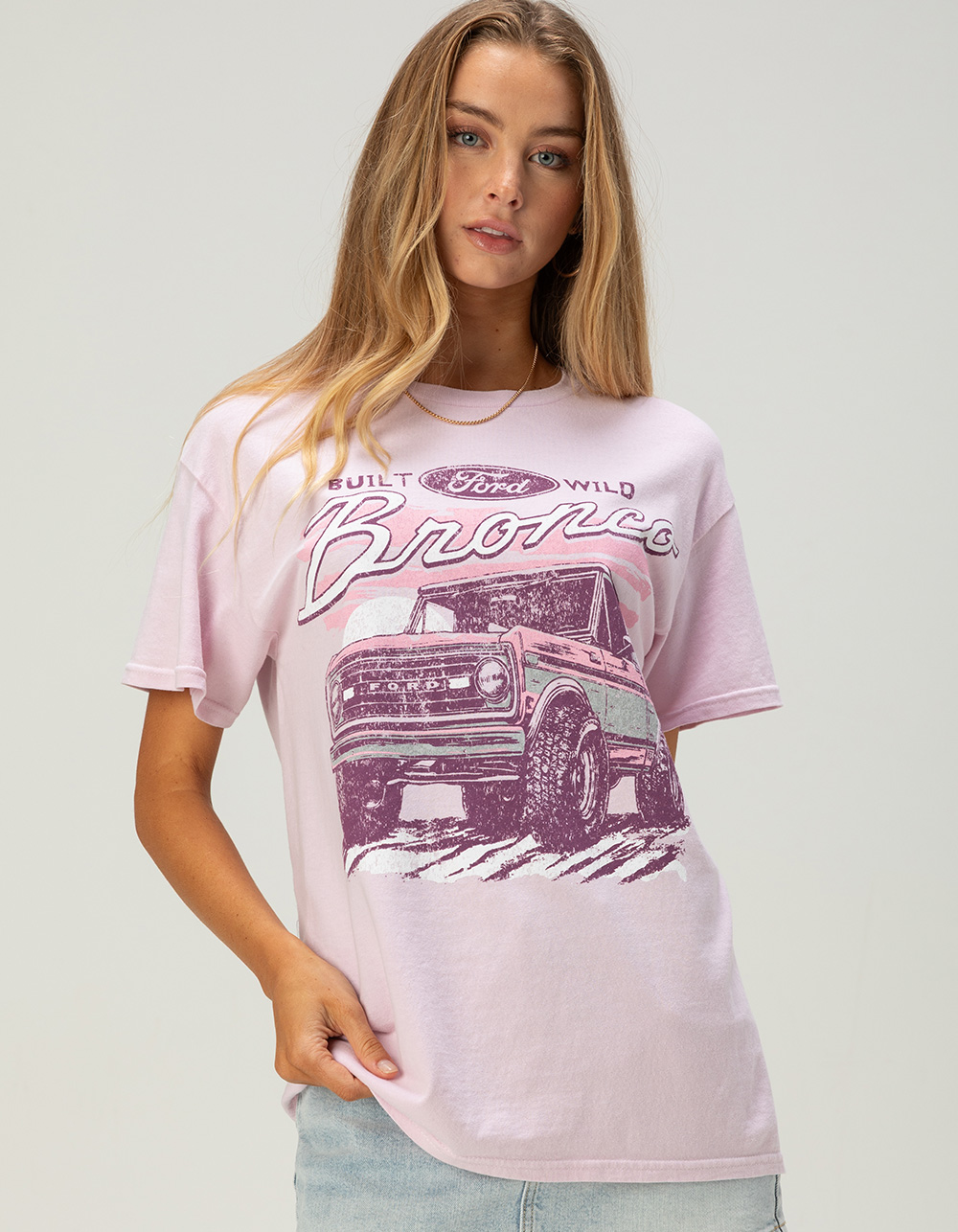 FORD Bronco Womens Boyfriend Tee - PINK