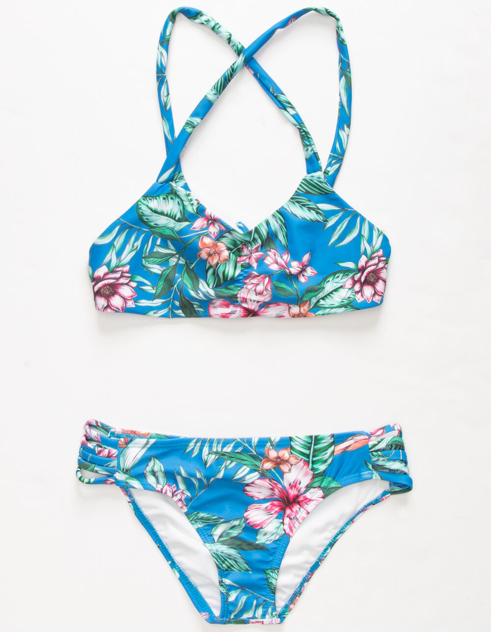 CORAL & REEF Girls Bralette Bikini Set - BLUE COMBO | Tillys