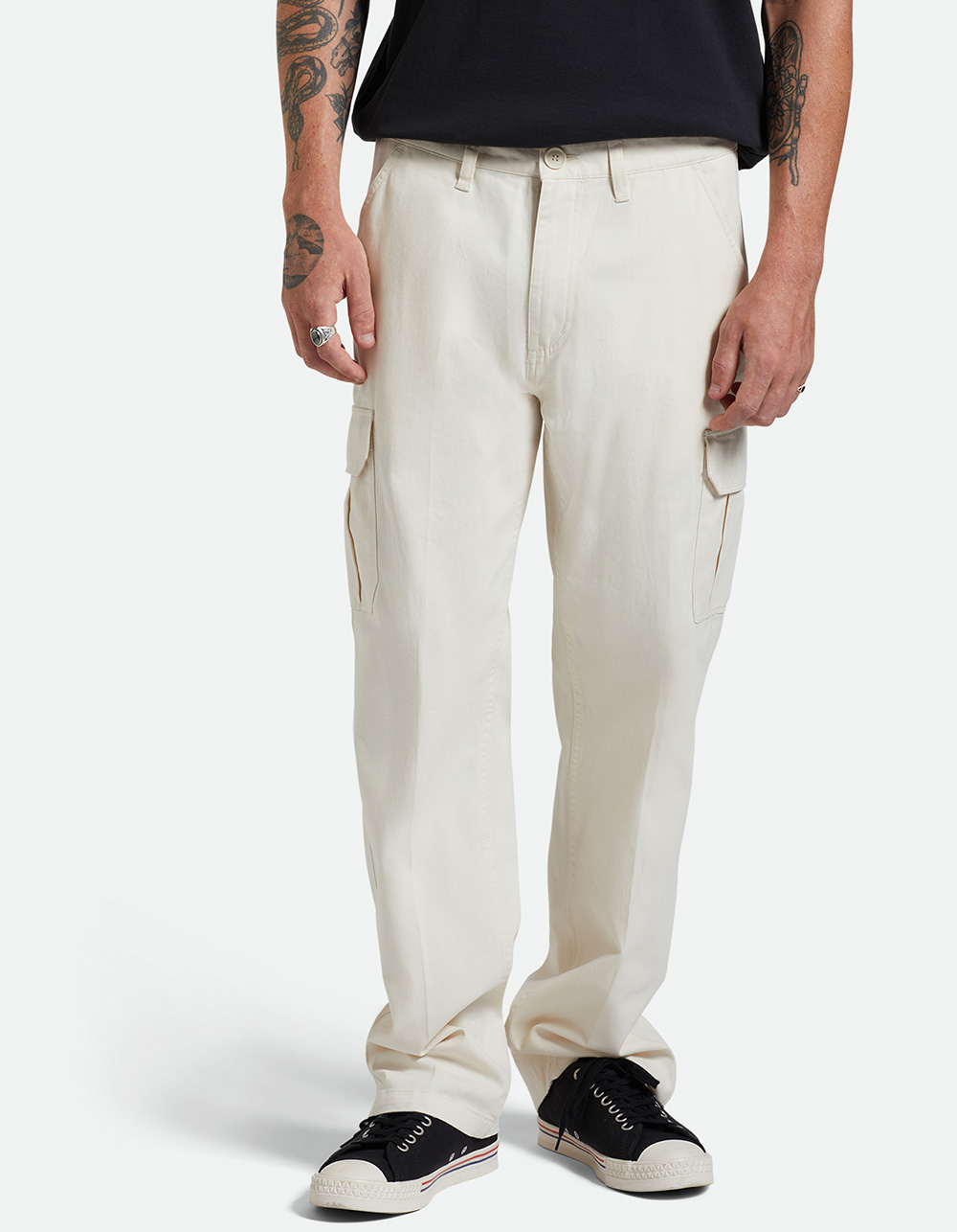BRIXTON Vintage Brushed Mens Cargo Pants - NATURAL