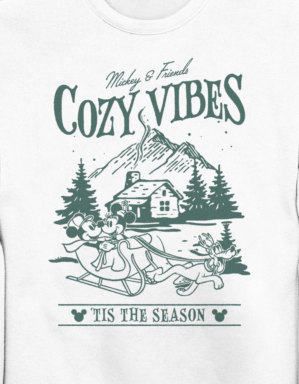 DISNEY Cozy Cabin Vibes Unisex Crewneck Sweatshirt - WHITE