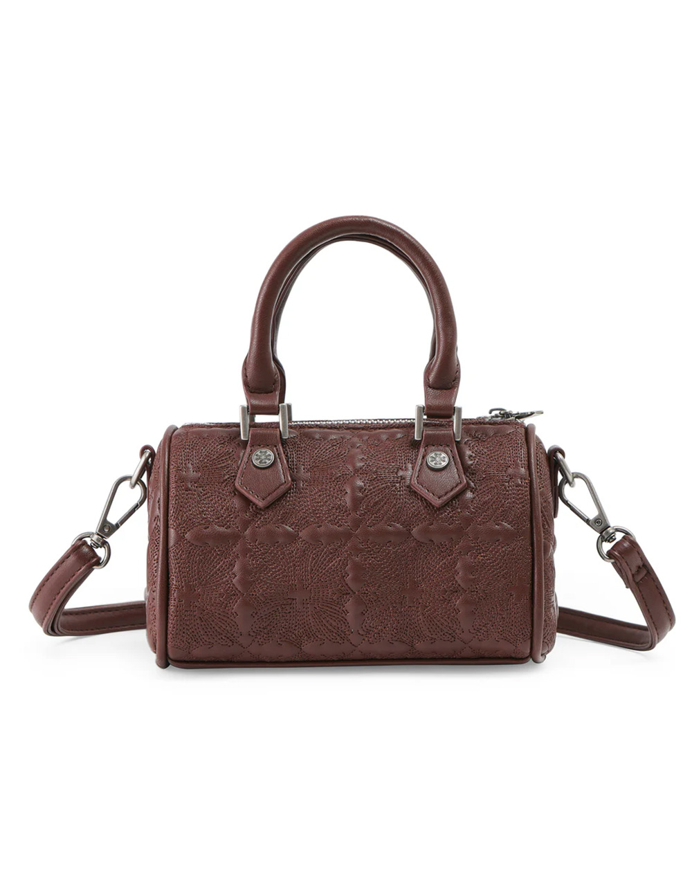 VON DUTCH Embroidered Chopper Hanna Bag - BROWN