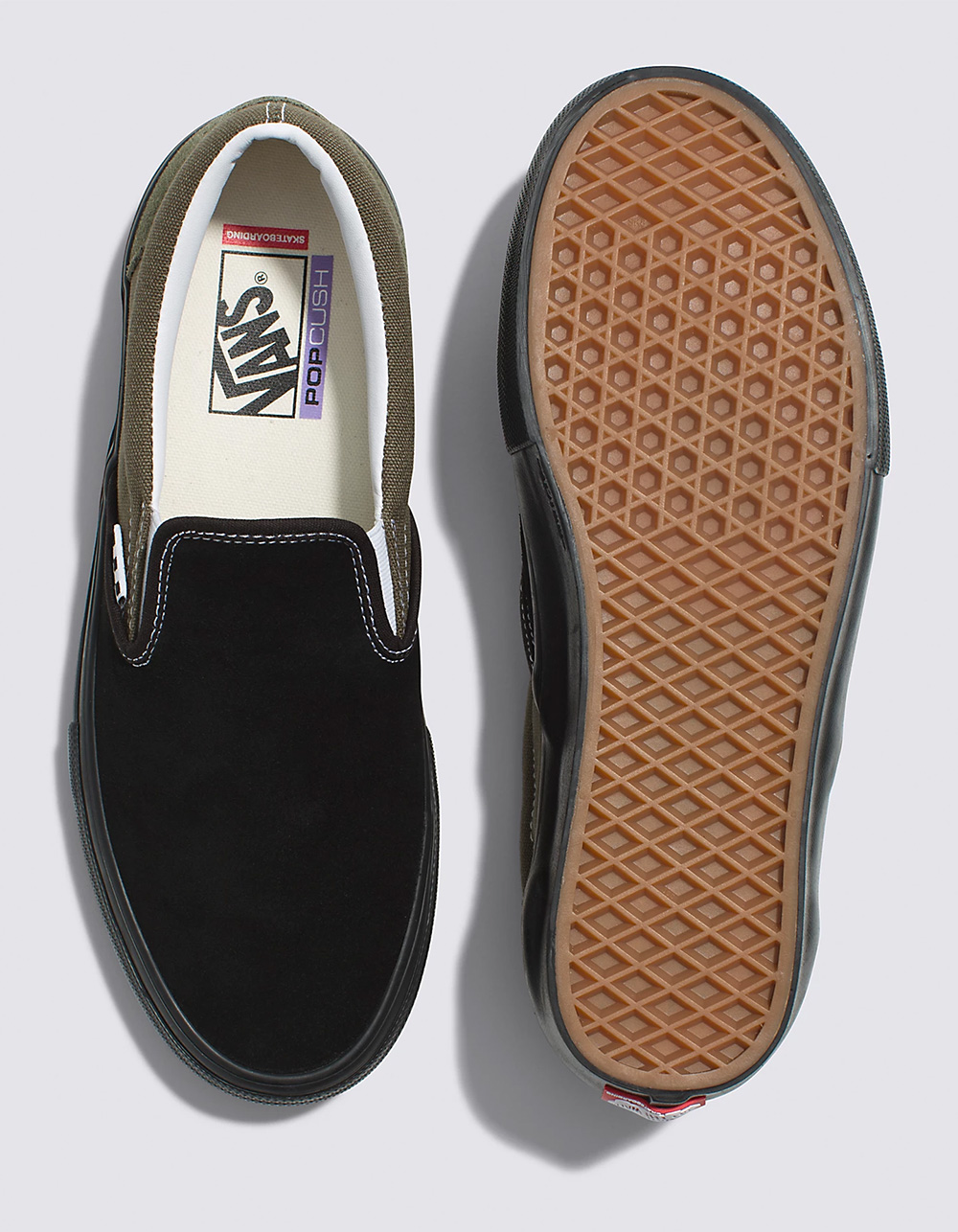 VANS Skate SlipOn Shoes Black Green Tillys