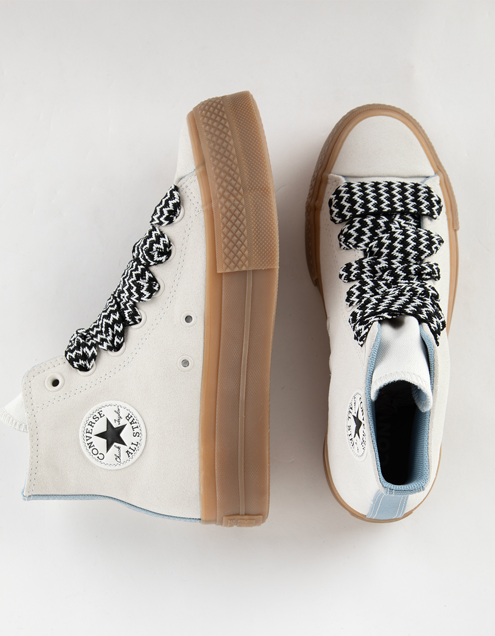 CONVERSE Chuck Taylor All Star Lift Platform Suede Womens High Top Shoes - OFF WHITE
