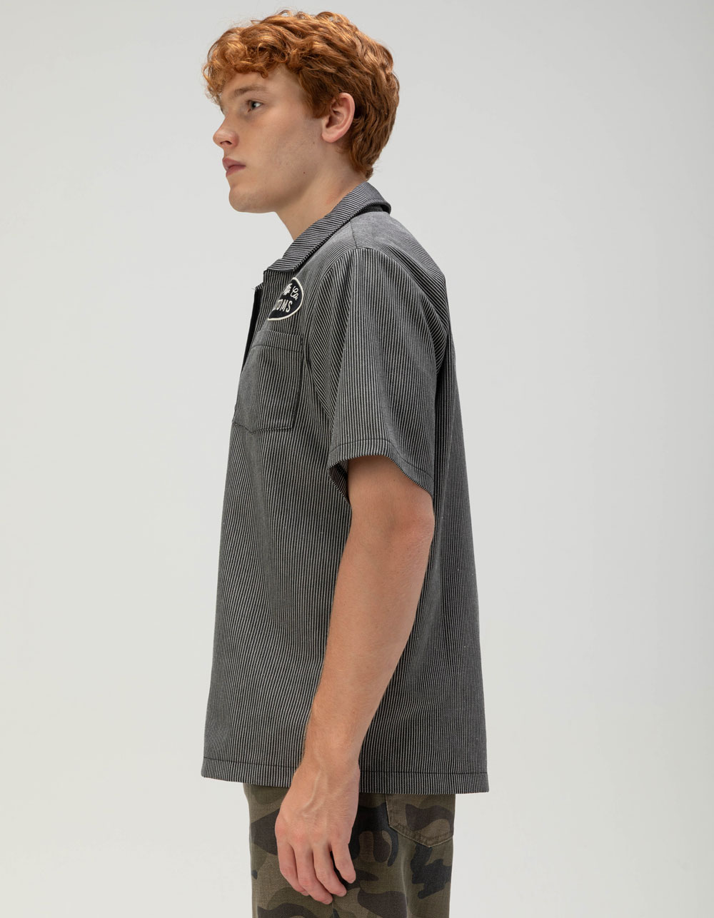 LIRA Garage Mens Zip-Up Shirt - BLK/WHT