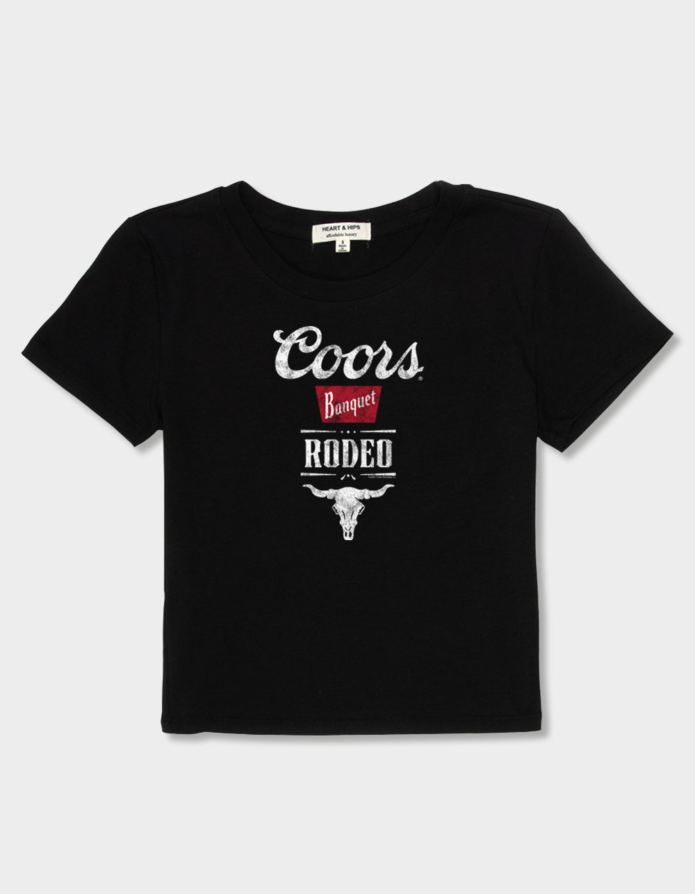 COORS Banquet Rodeo Womens Baby Tee - BLACK