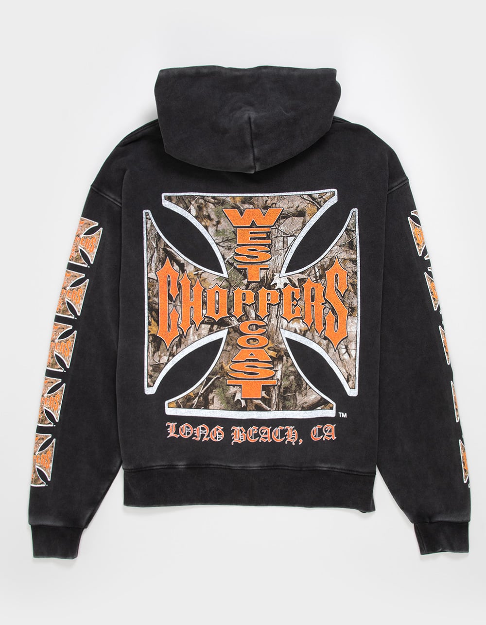 WEST COAST CHOPPERS Camo Fill Mens Hoodie - WASHED BLACK