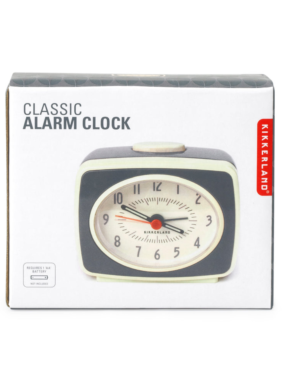 KIKKERLAND Small Classic Alarm Clock GRAY Tillys