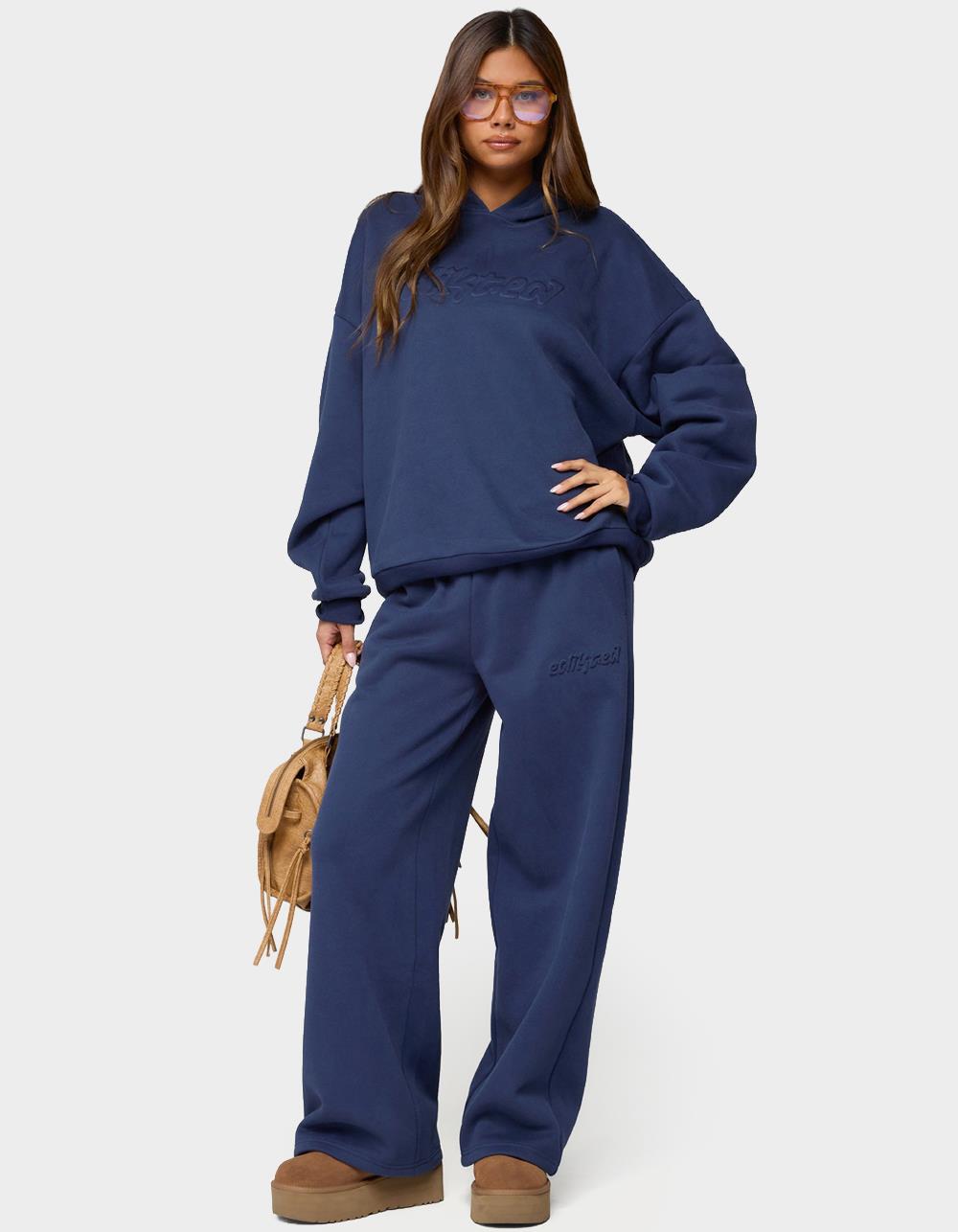 Edikted Totally Sweatpants - NAVY