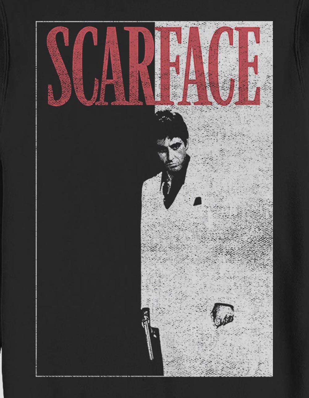 SCARFACE Poster Distressed Unisex Crewneck Sweatshirt - BLACK