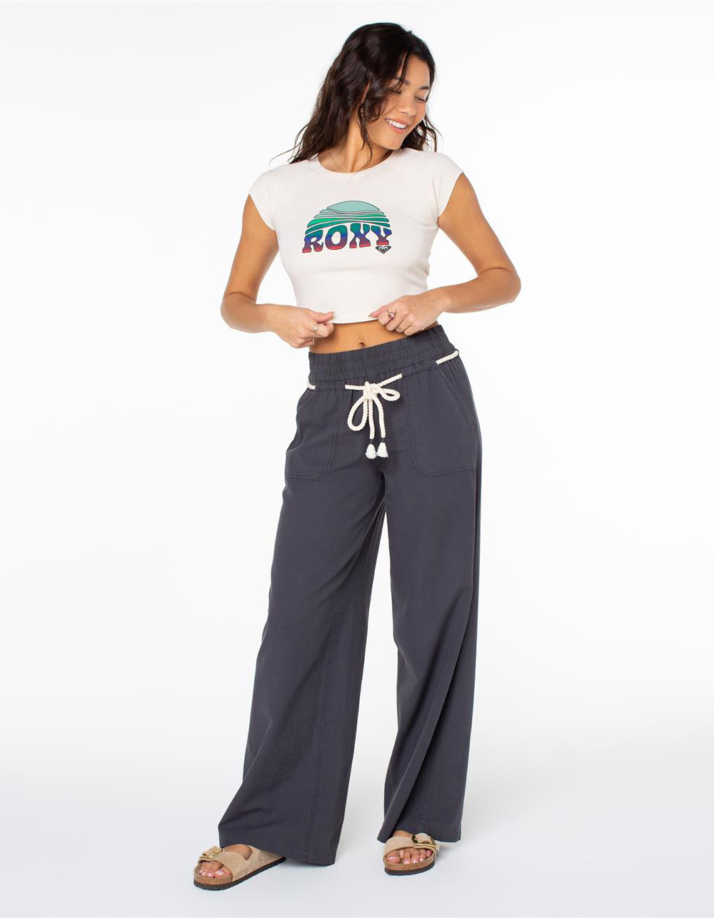 ROXY Rising Womens Crop Tee - PARCHMENT