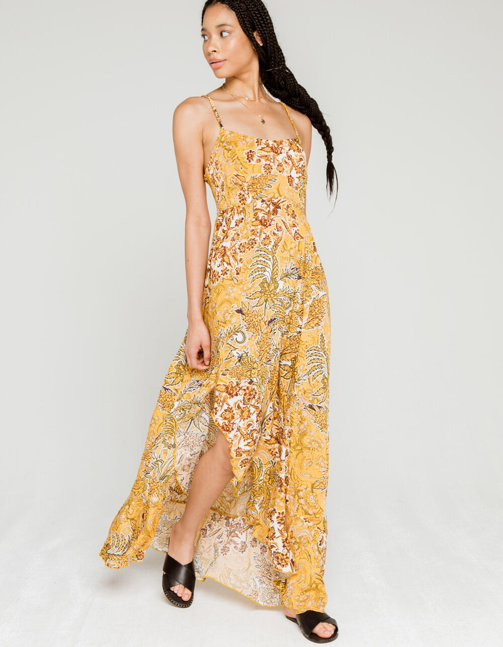 FREE PEOPLE Forever Yours Smocked Slip Dress - YELLOW COMBO | Tillys