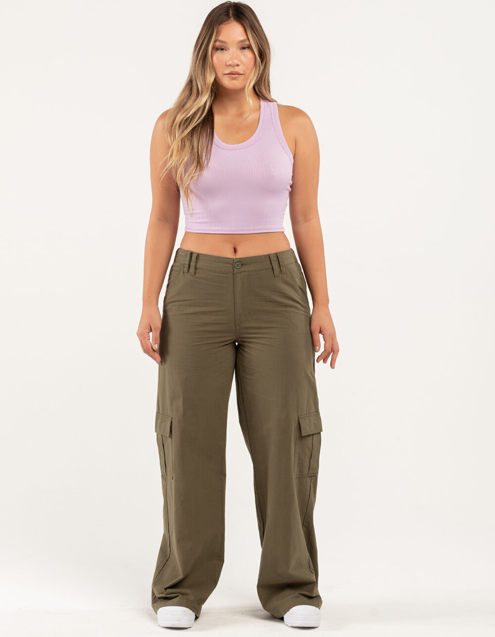 RSQ Womens Low Rise Cargo Pants - DK GREEN