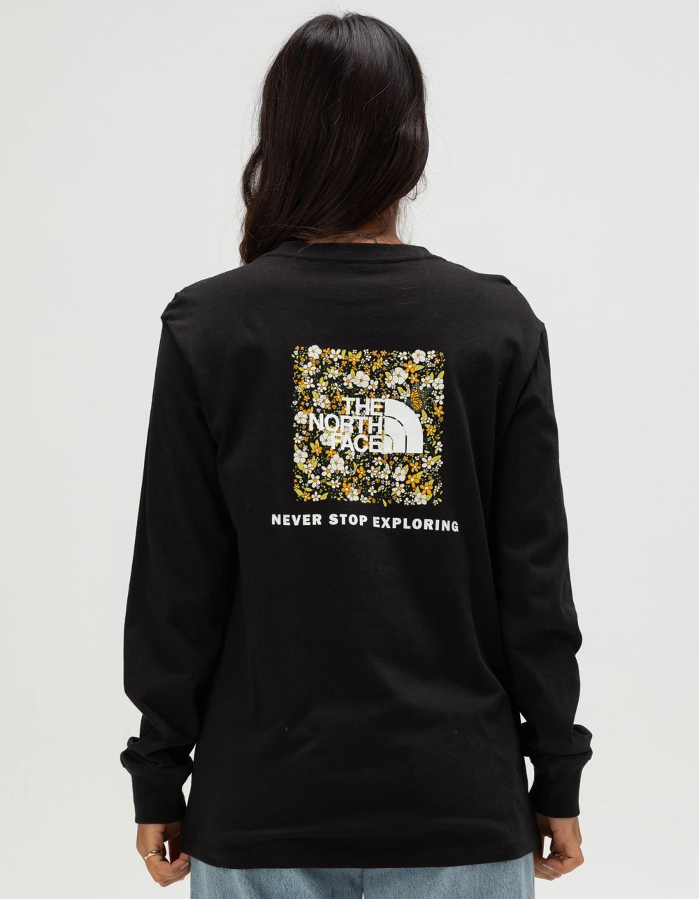 THE NORTH FACE Evolution Floral Womens Long Sleeve Tee - BLACK