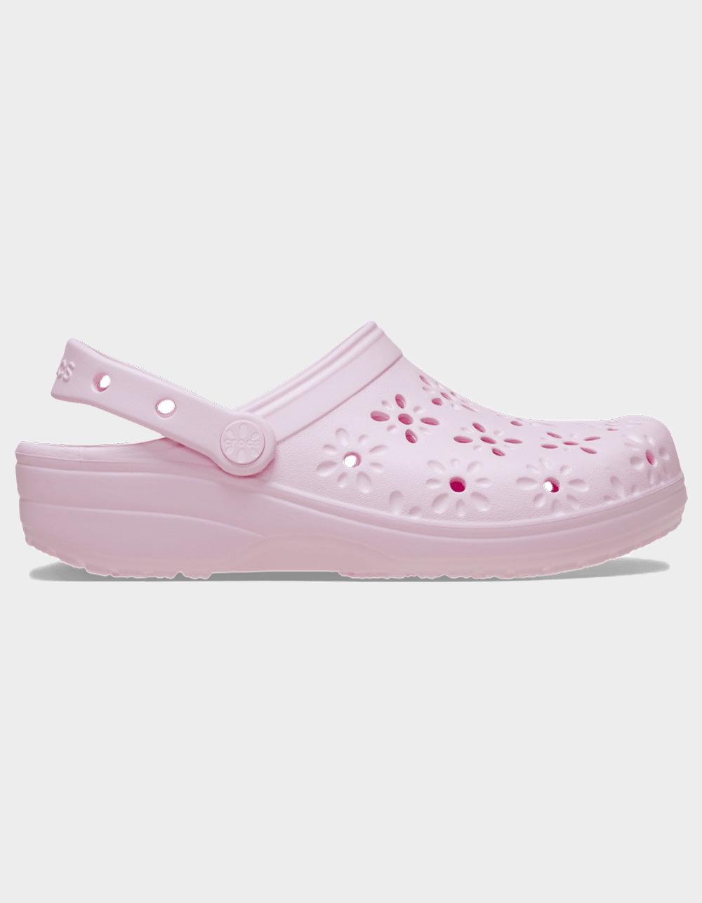 CROCS Floral Cut-Out Womens Classic Clogs - LIGHT PINK