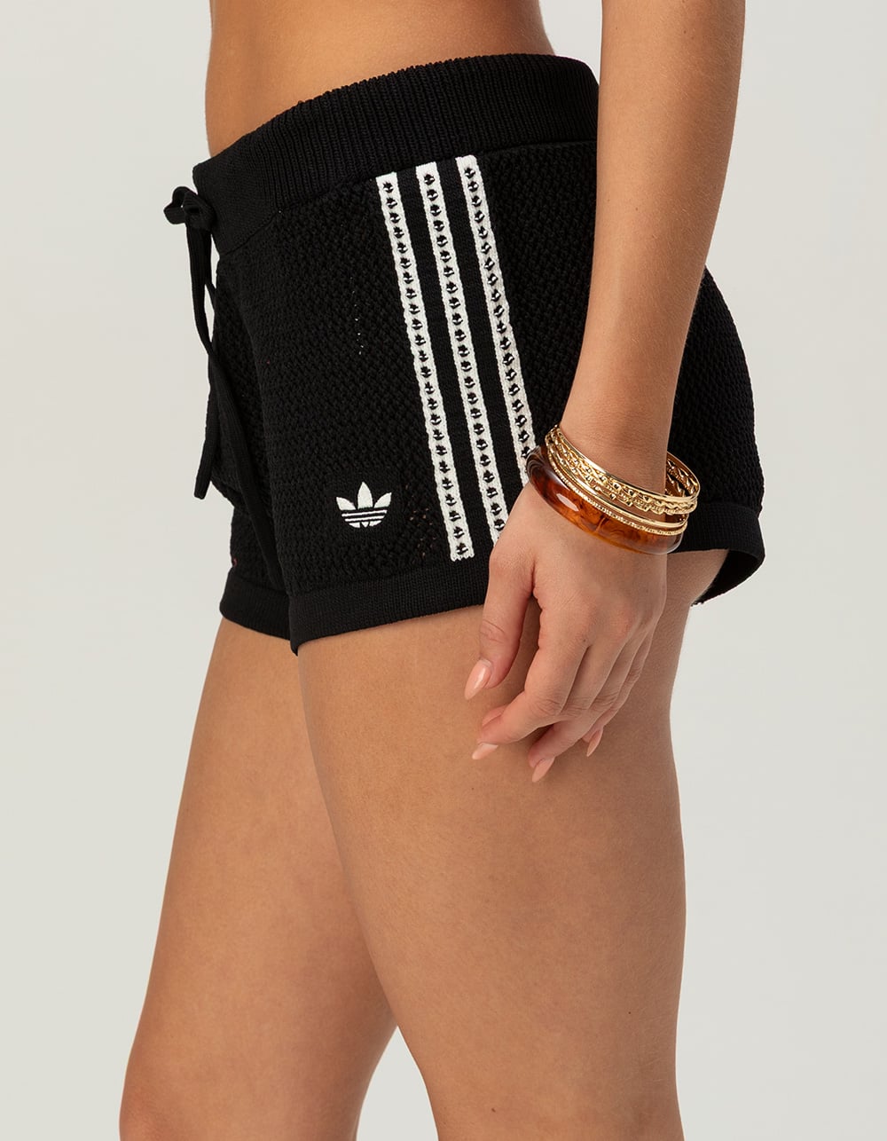 ADIDAS Originals Knitted Crochet Womens Shorts - BLACK