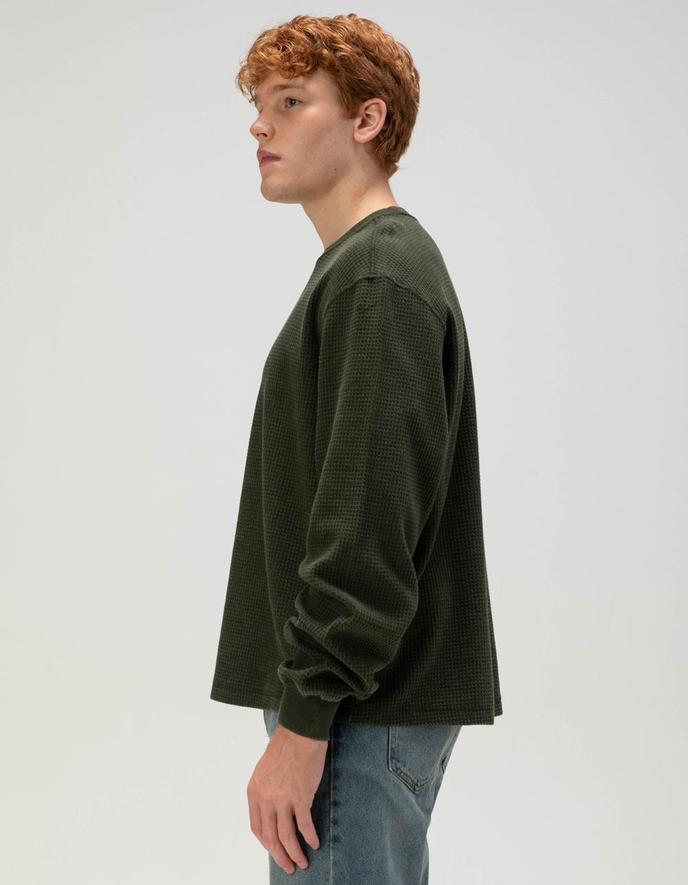 RSQ Mens Washed Thermal - OLIVE
