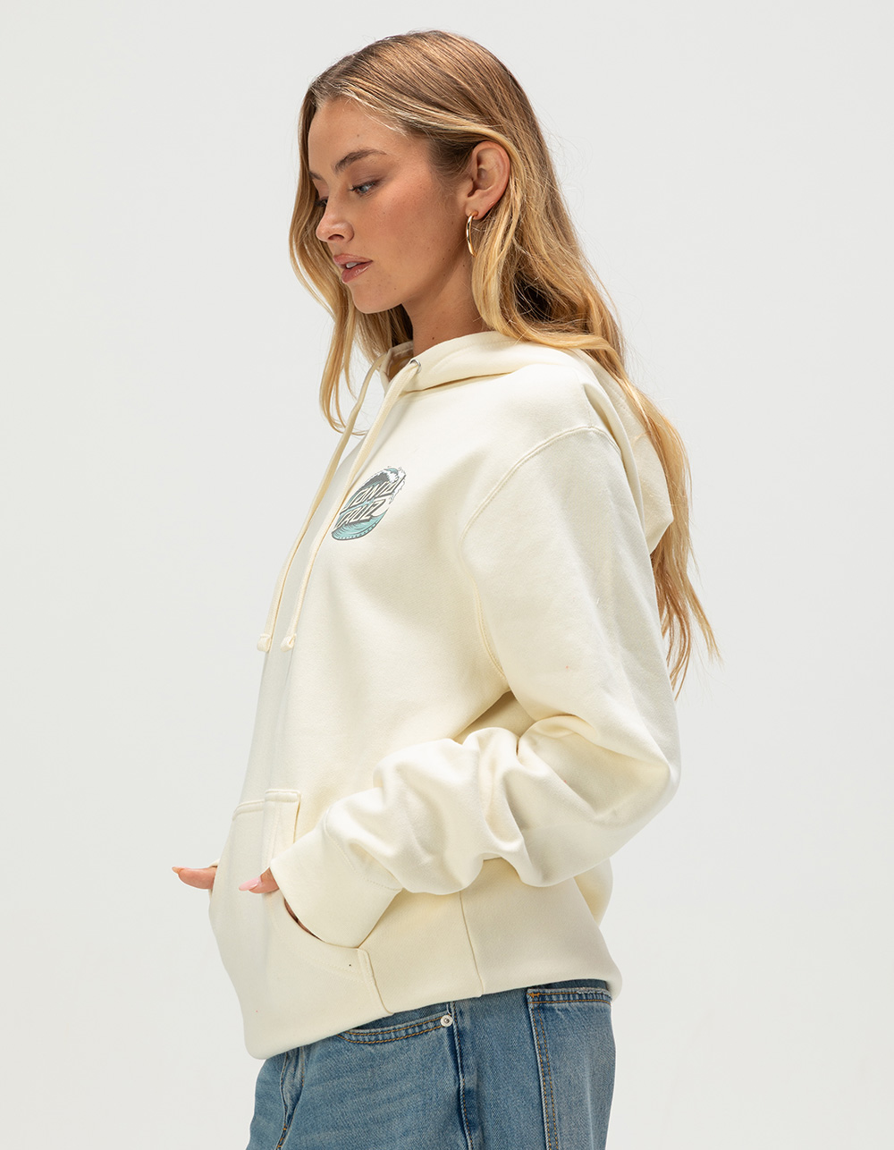 SANTA CRUZ Wave Dot Womens Hoodie - IVORY