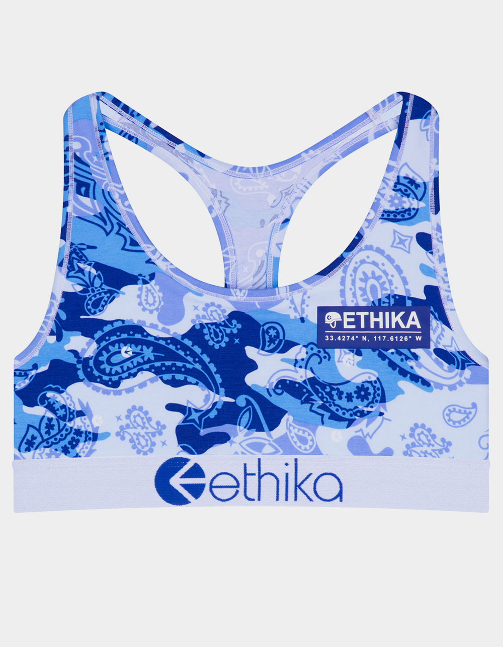 ETHIKA Tear Drop Camo Girls Sports Bra - BLUE COMBO