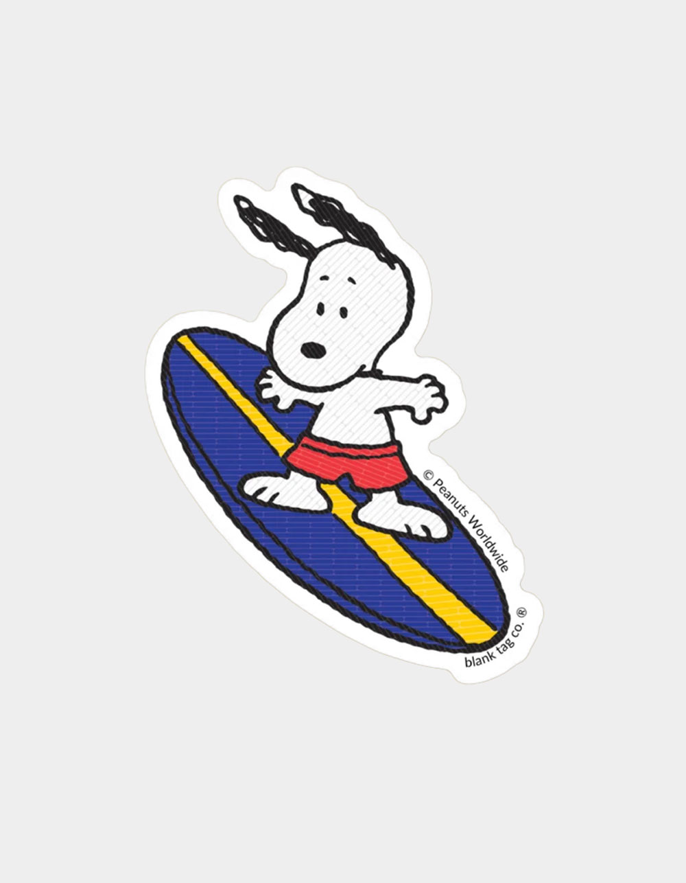 BLANK TAG CO. Peanuts Snoopy Surfs Duh Sticker - MULTI