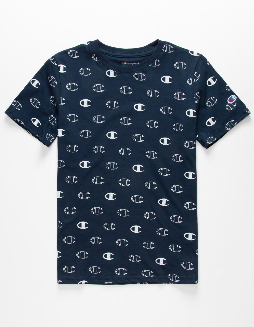 CHAMPION Allover C Logo Print Boys T-Shirt - NAVY | Tillys