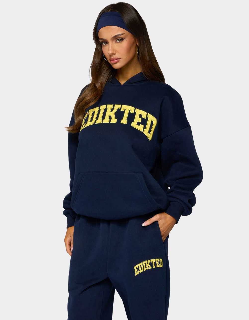 Edikted Crush Oversized Hoodie - NAVY