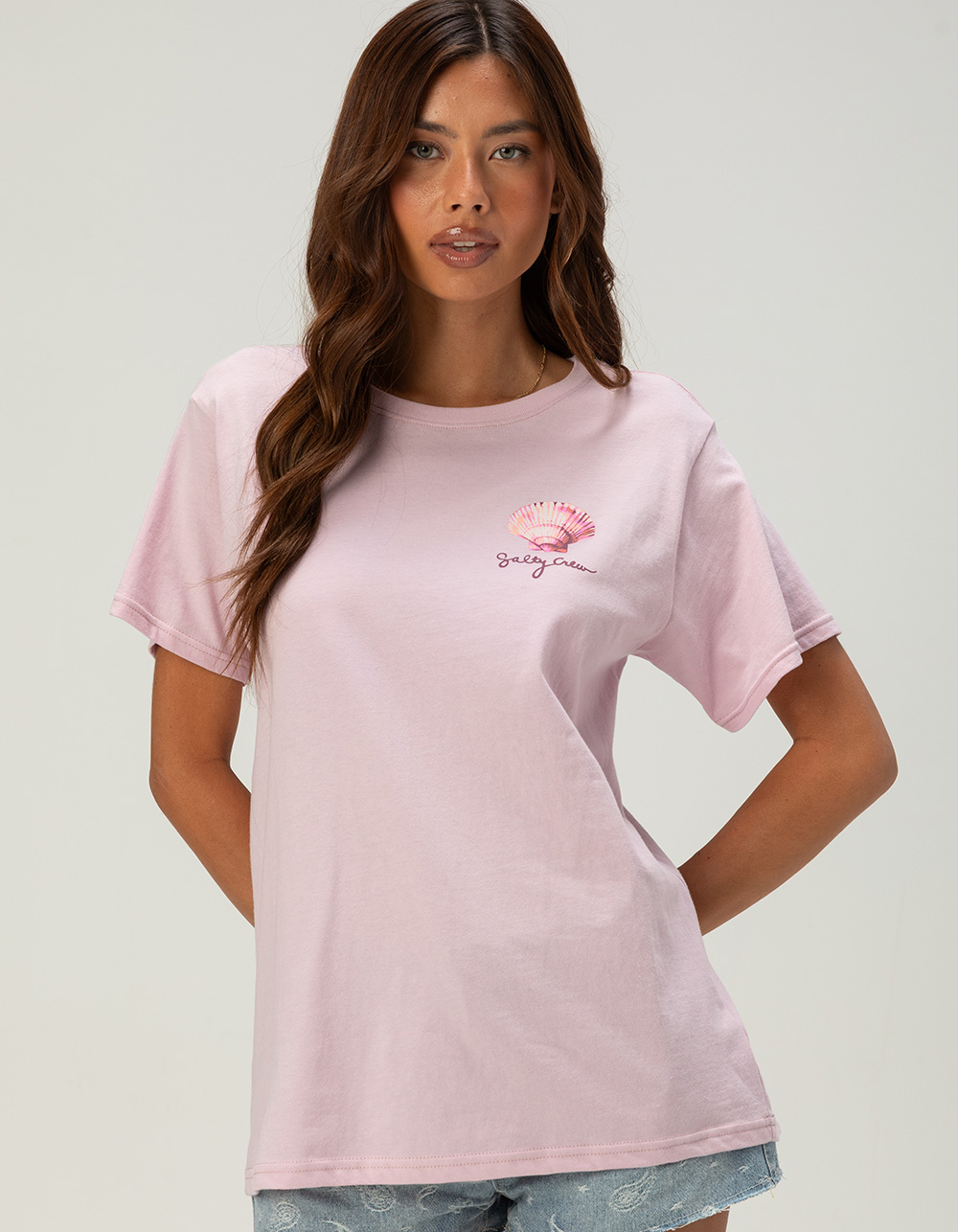 SALTY CREW Seashore Womens Boyfriend Tee - PINK
