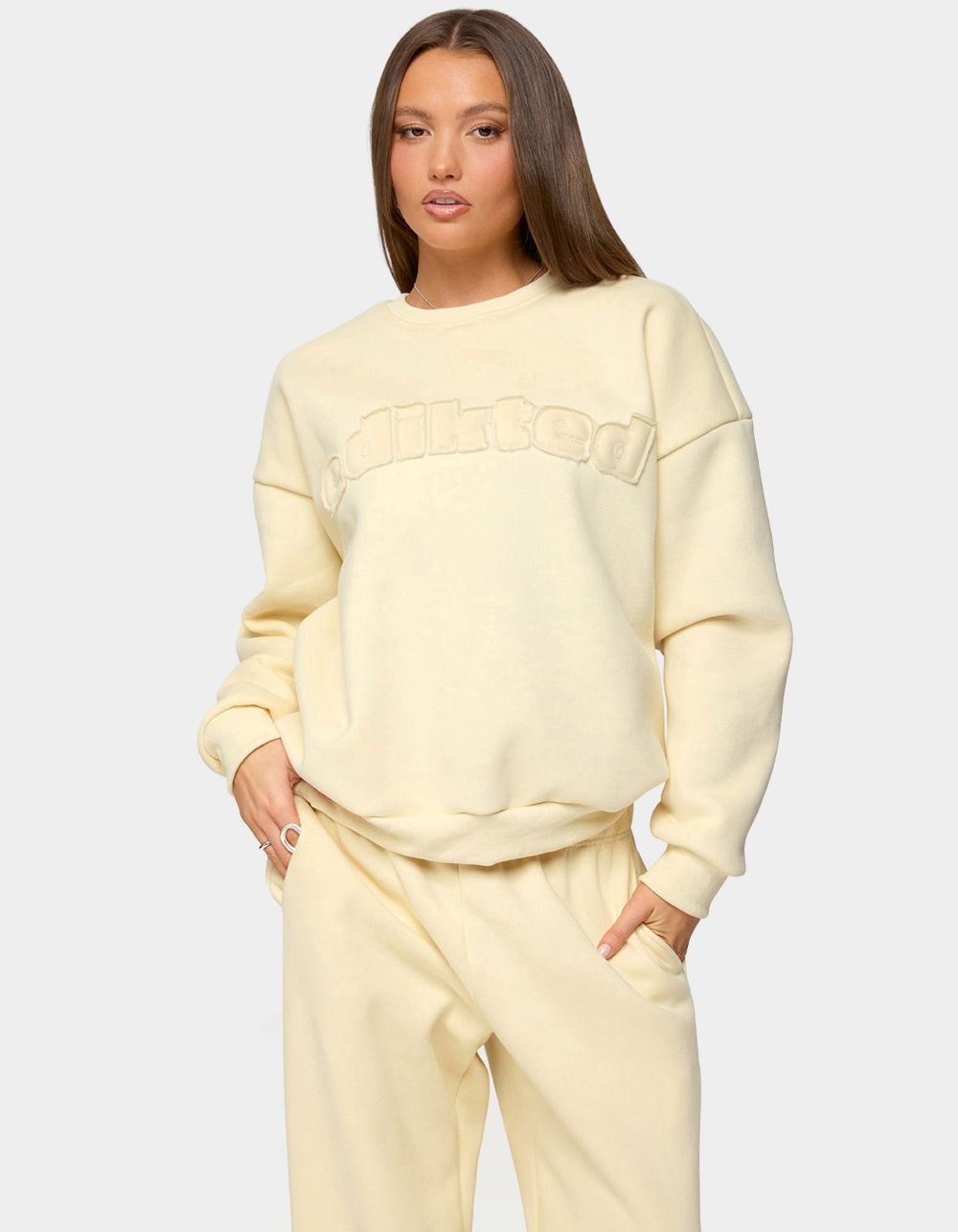 Edikted Jaylie Sweatshirt - LT YELLOW