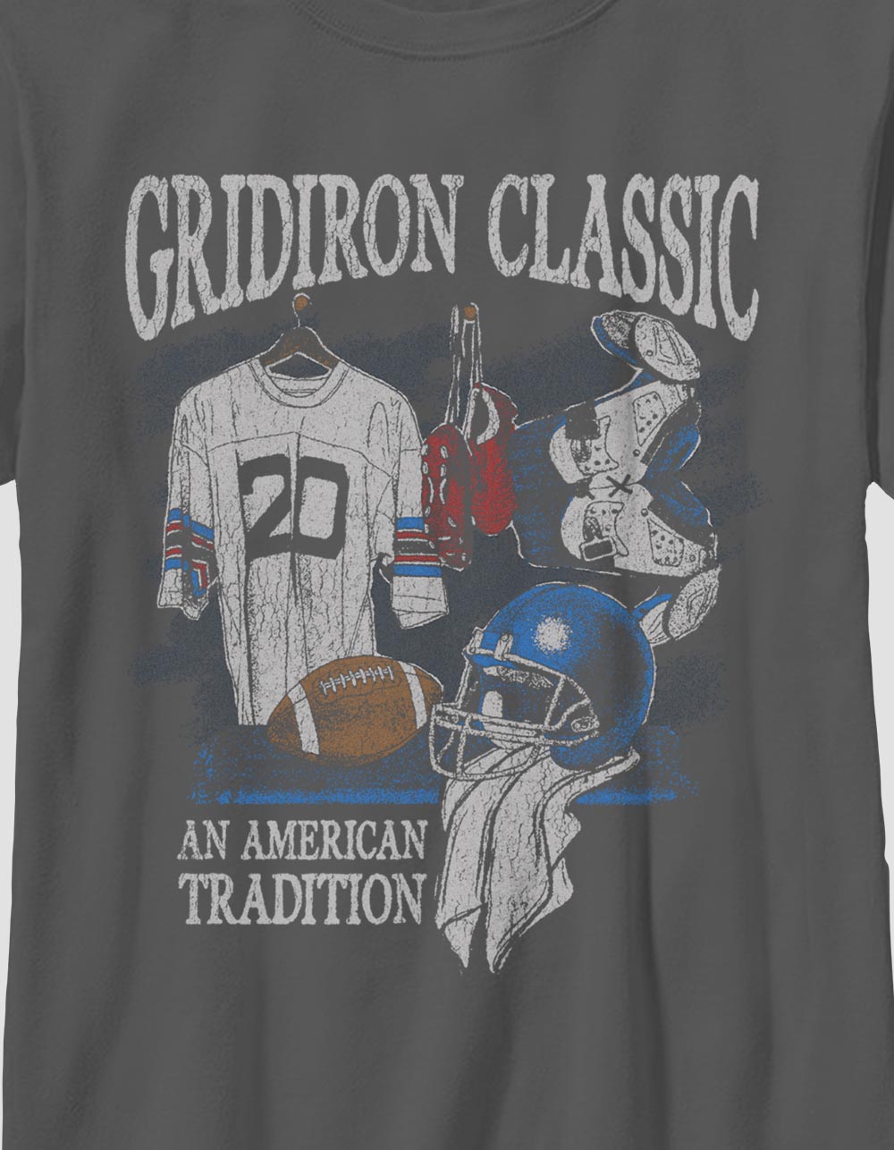 FOOTBALL Gridiron Classic Boys Tee - CHARCOAL