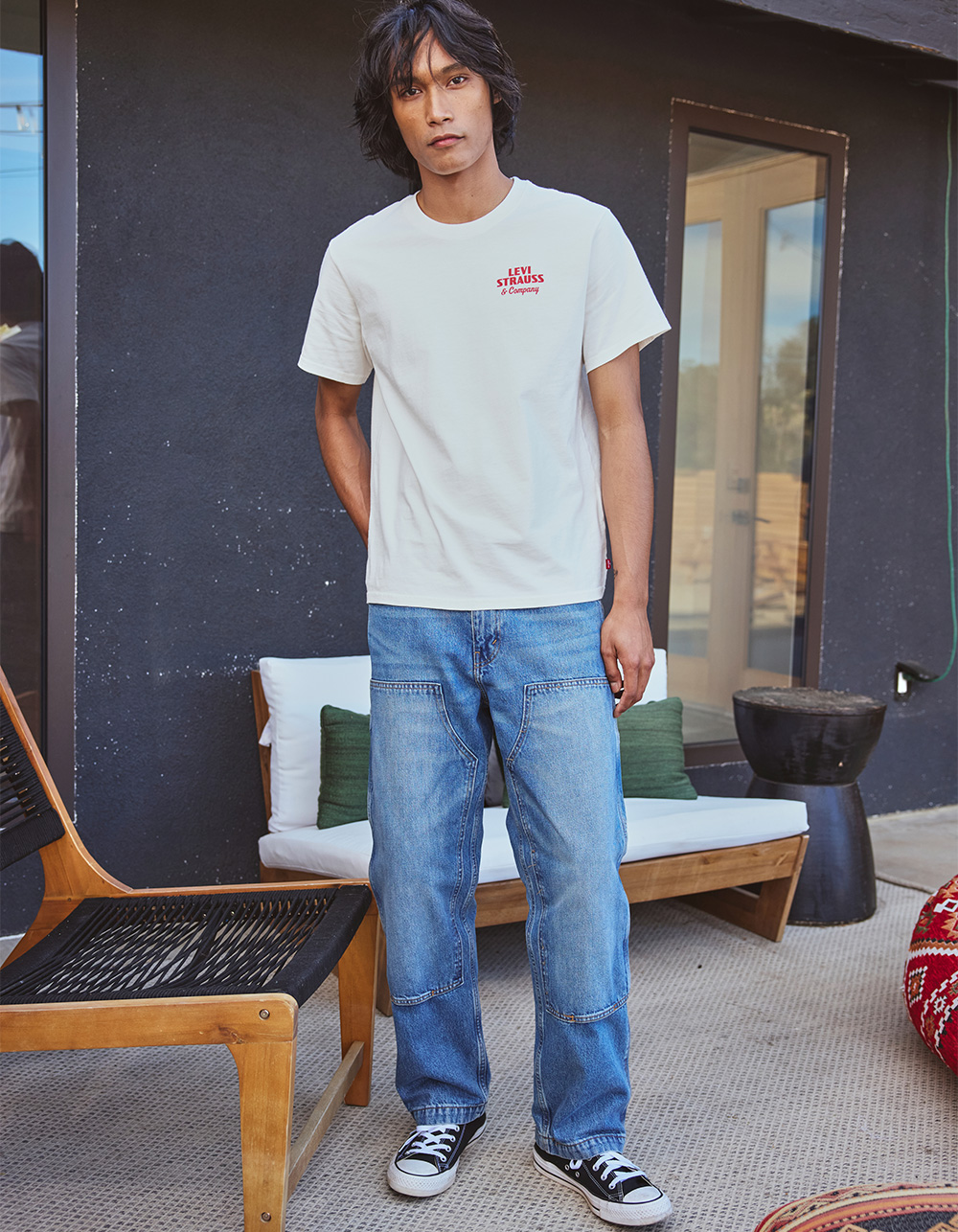 LEVI'S 568 Mens Loose Straight Double-Knee Carpenter Jeans - Detroit WASH LIGHT