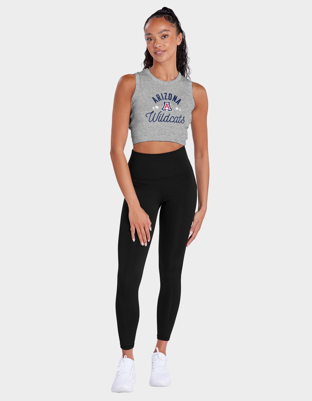 THE UNIVERSITY OF ARIZONA Wildcats Womens Cropped Tank Top - HEATHER GRAY