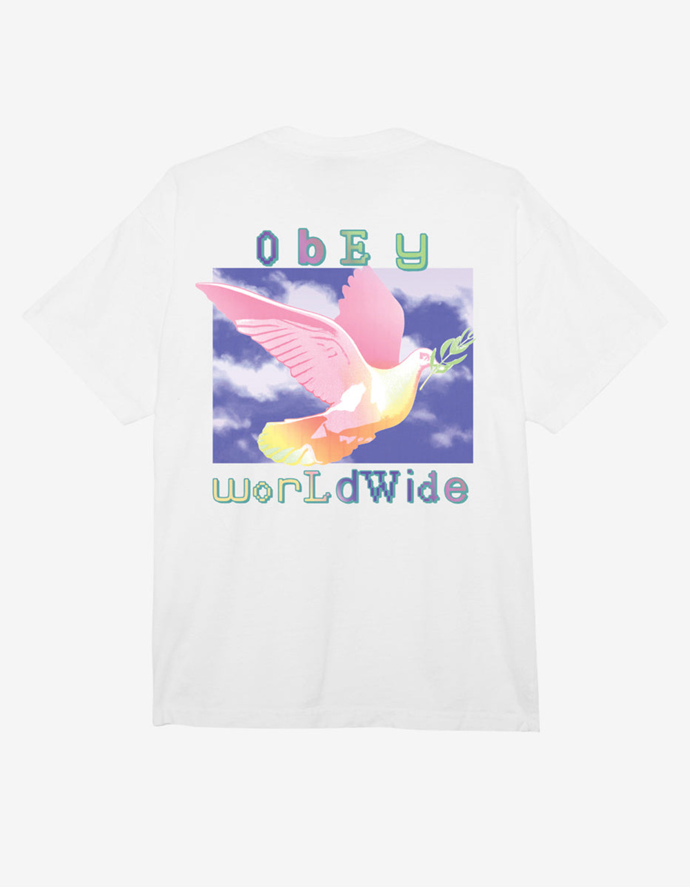 OBEY Dove Of Peace Mens Heavyweight Tee - WHITE