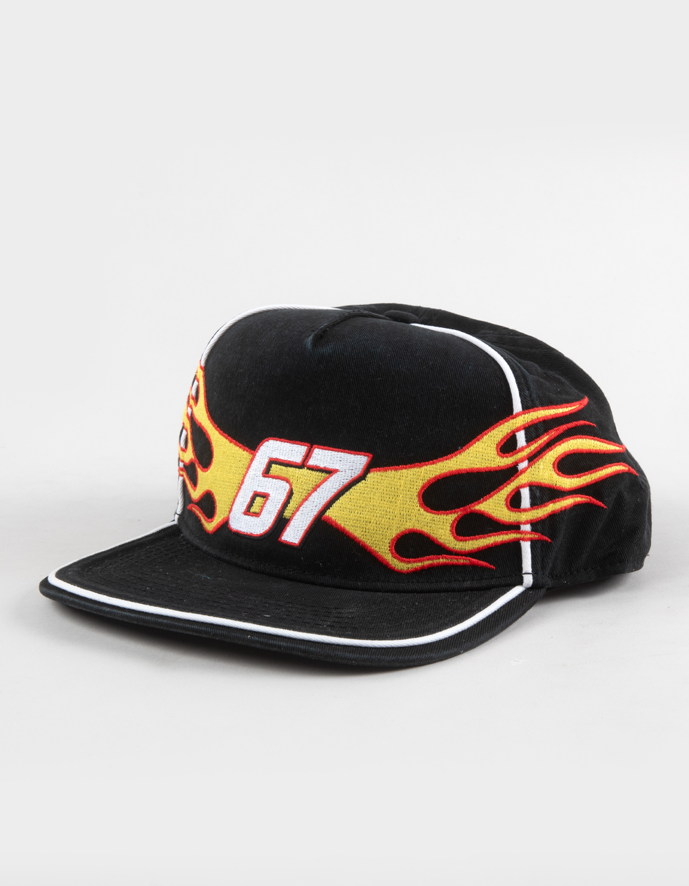 Six Seven Flame Snapback Hat - BLACK COMBO