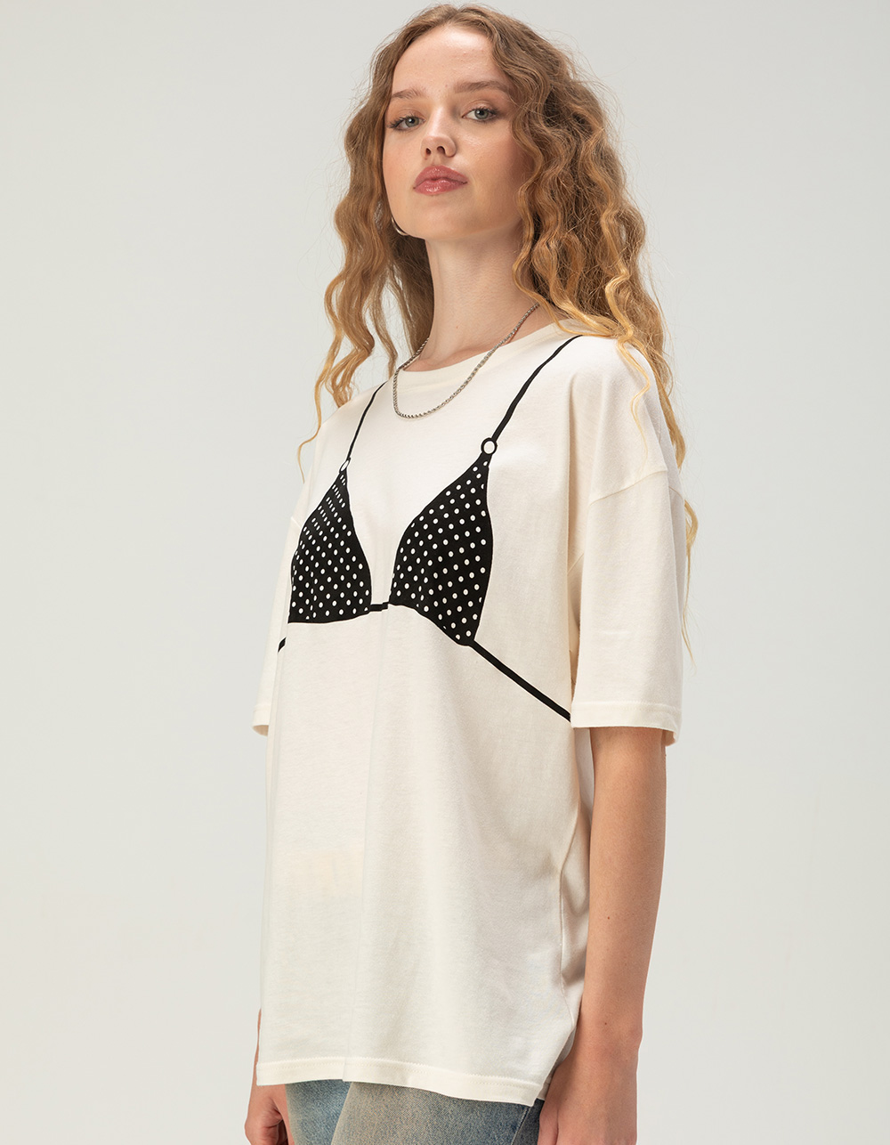 FULL TILT Bikini Womens Boyfriend Tee - IVORY