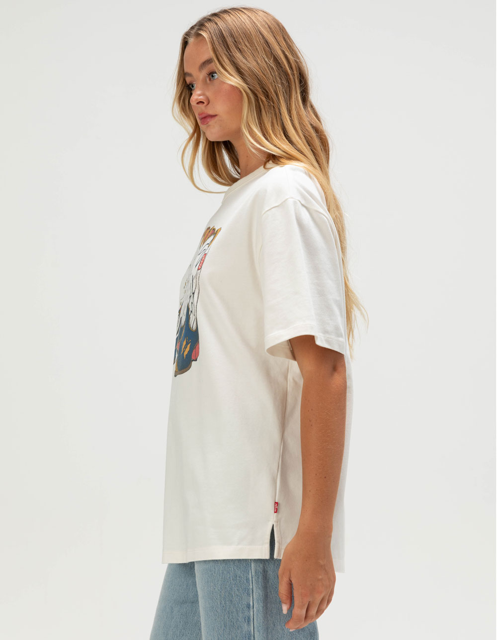 LEVI'S Graphic Tabor Womens Relaxed Tee - ANTIQUE WHITE
