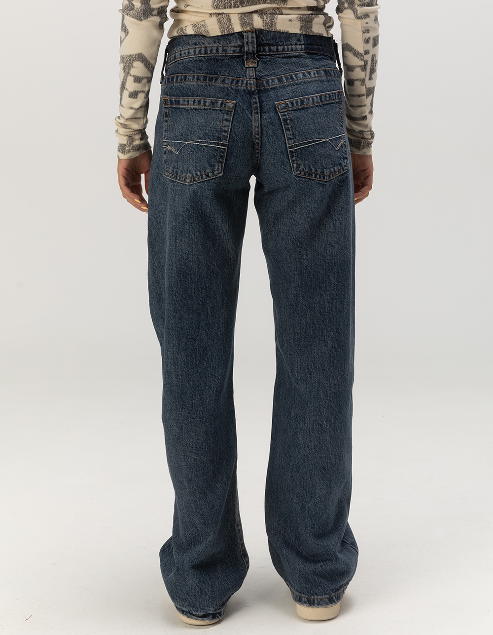 BDG Urban Outfitters Kayla Low Rise Slouchy Womens Boyfriend Jeans - DARK VINTAGE