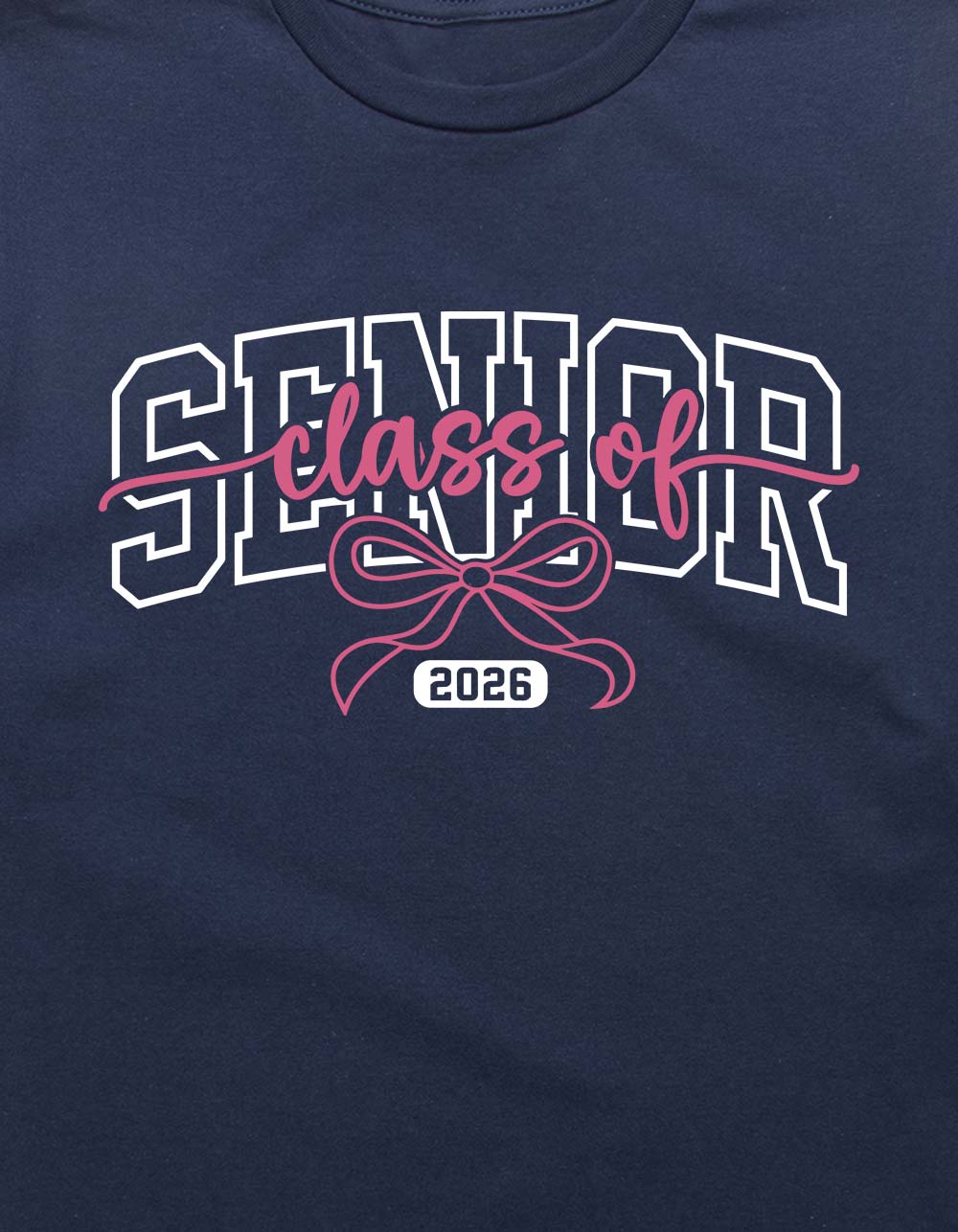 SENIORS Class Of 2026 Bow Unisex Tee - NAVY