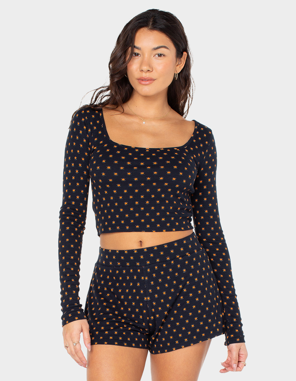 ROXY Feelin Cozy Womens Long Sleeve Top - BLACK