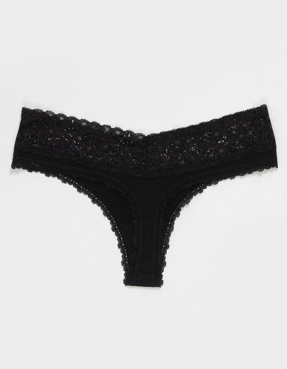 FULL TILT Stretch Cotton Lace Trim Thong