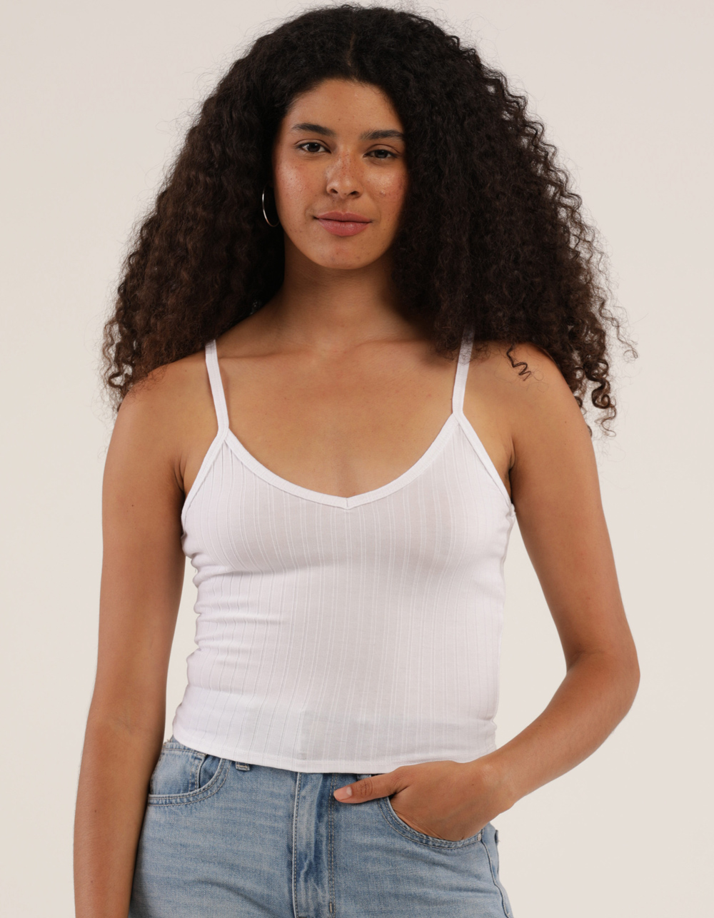 BOZZOLO Wide Rib Womens Cami - WHITE | Tillys