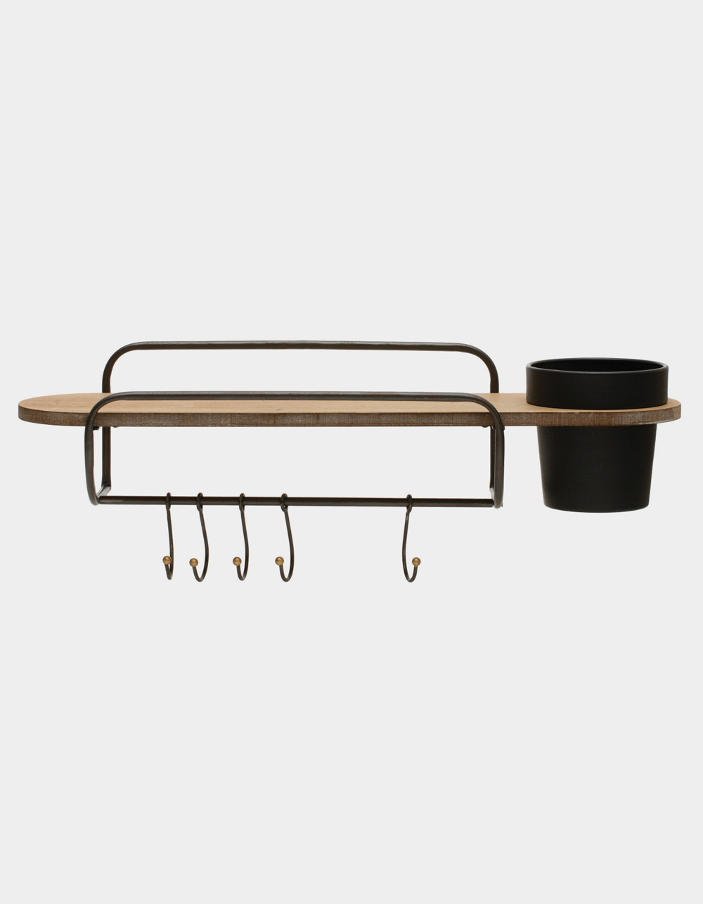 Metal + Wood Wall Shelf BROWN Tillys