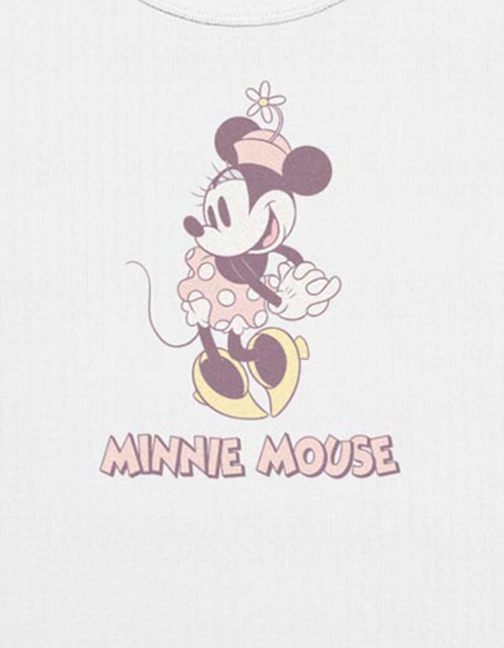 DISNEY Minnie Mouse Vintage Womens Baby Tee - CREAM