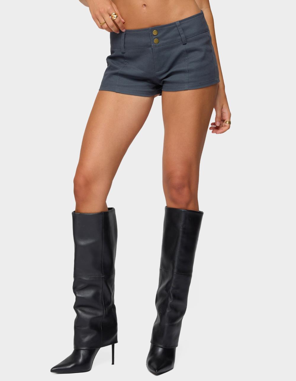 EDIKTED Kayra Micro Shorts - GRAY