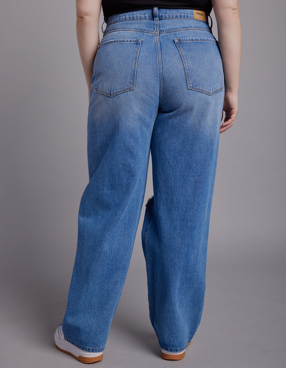 RSQ Womens High Rise Baggy Jeans - MEDIUM WASH