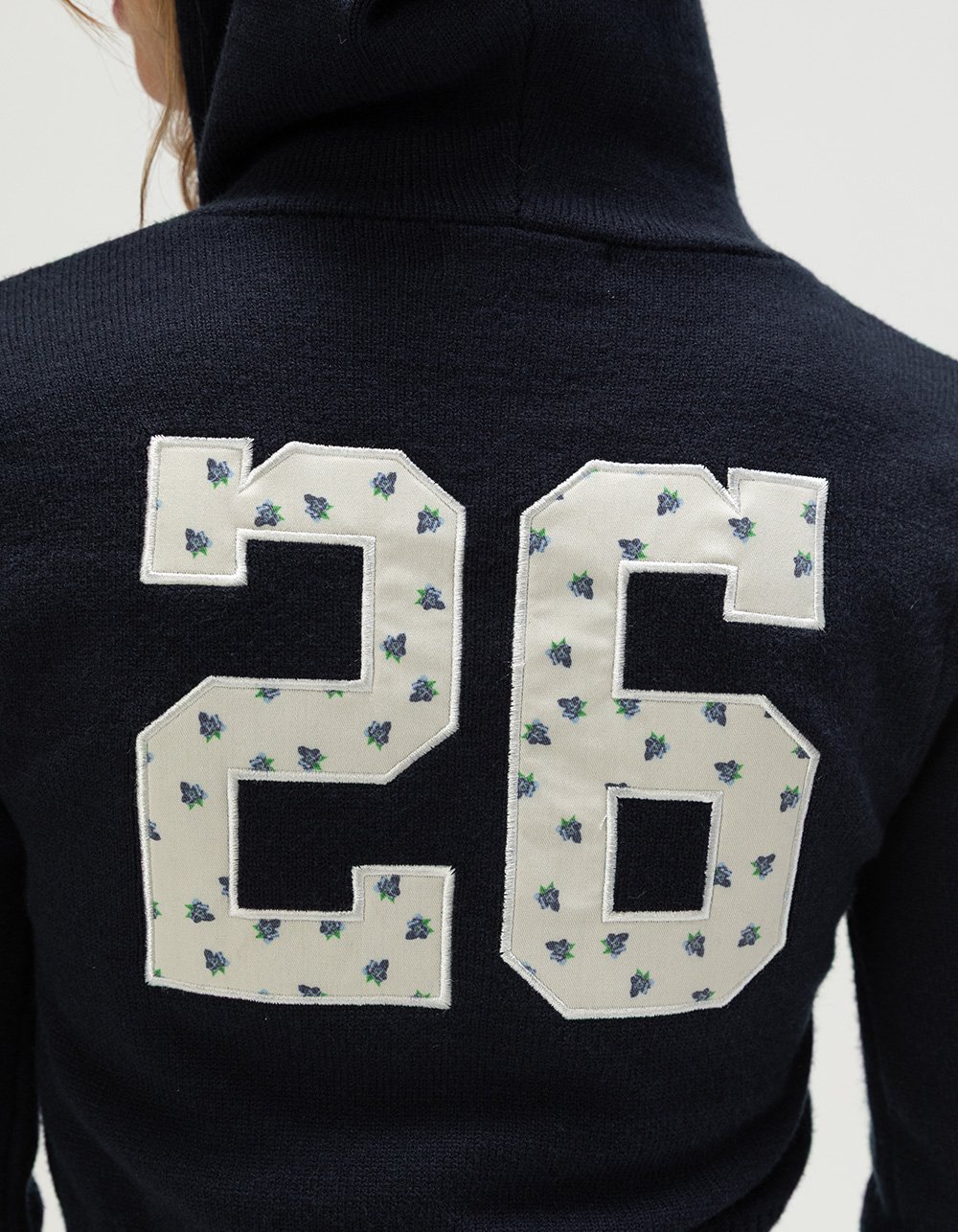 RSQ Womens Number Zip-Up Sweater - NAVY