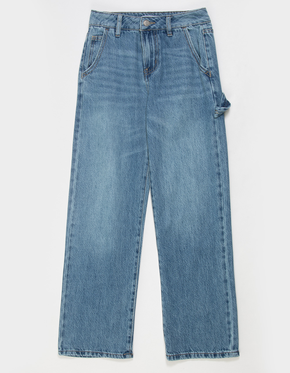 RSQ Girls High Rise Heart Carpenter Jeans - MEDIUM WASH